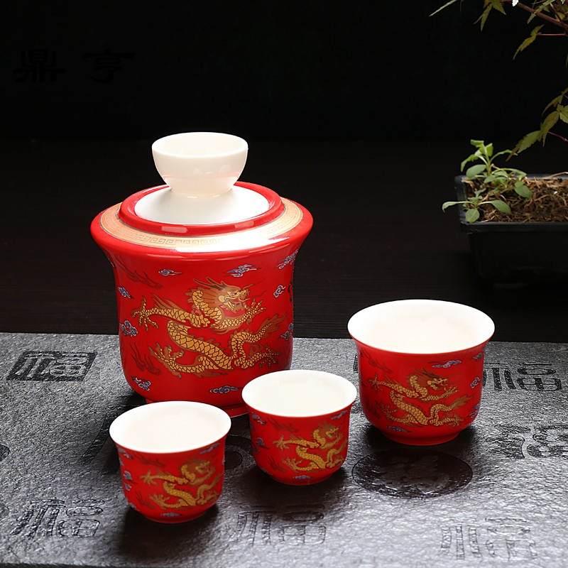 鼎亨陶瓷温酒器白酒温酒壶烫酒壶家用酒杯黄酒具中式半斤热酒壶暖