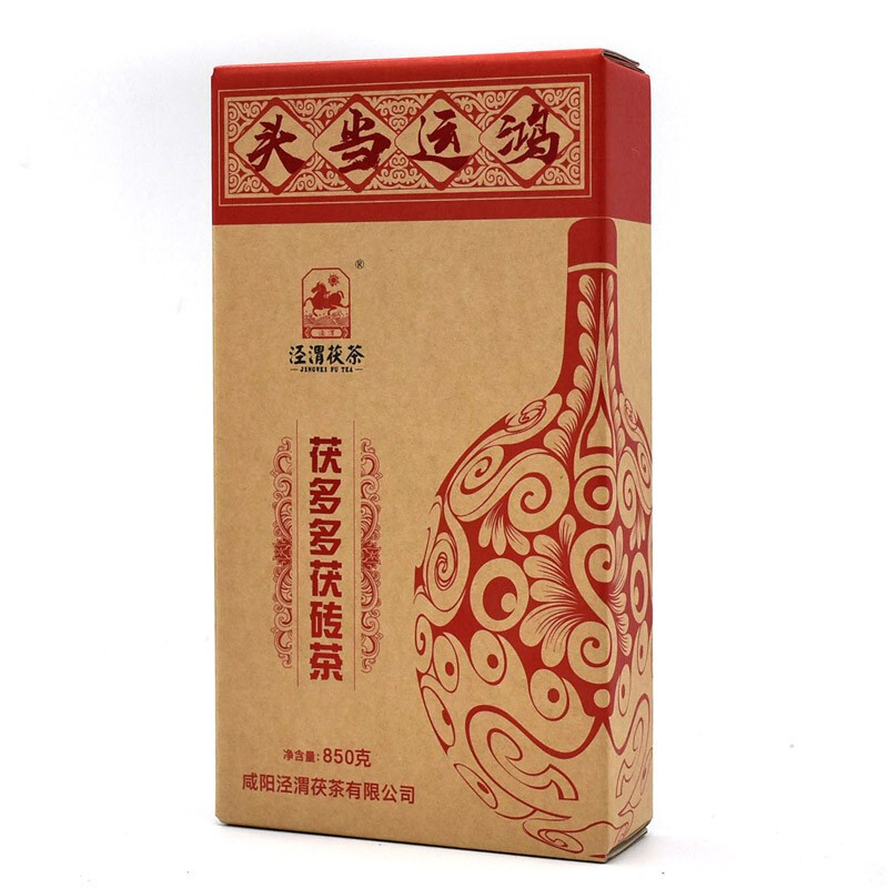 泾渭茯茶茯 陕西特产 茯多多砖茶 850g 喜气茯砖 正宗金花黑茶 2018年份