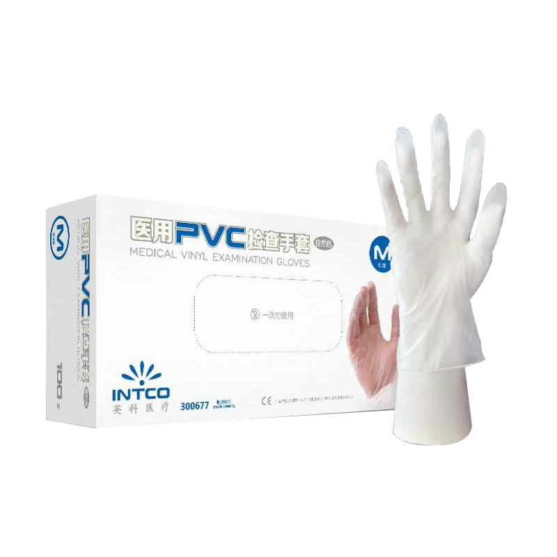 企业定制 英科一次性pvc手套检查医生专用塑料透明胶防护医疗食品100只L号高清大图