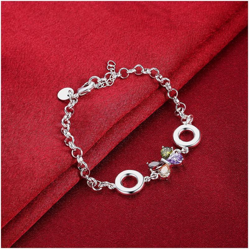 H497 Women Fashion Bracelet女生饰品气质水晶手链镀925纯银复古送女朋友七夕情人节礼物
