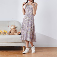 [1.5折价55元]唐狮夏季连衣裙女中长款韩版碎花吊带连衣裙时尚裙子潮