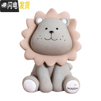 三维工匠可爱创意狮子储钱罐北欧个性防摔大容量儿童存钱罐摆件女生储蓄罐 狮子存钱罐-棕色大号