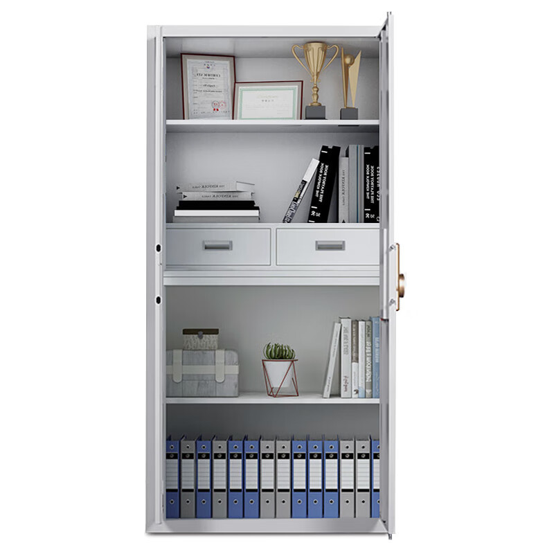 虎牌 保密柜 办公资料财务档案文件柜办公室带抽屉铁皮柜整体通门密码锁高清大图