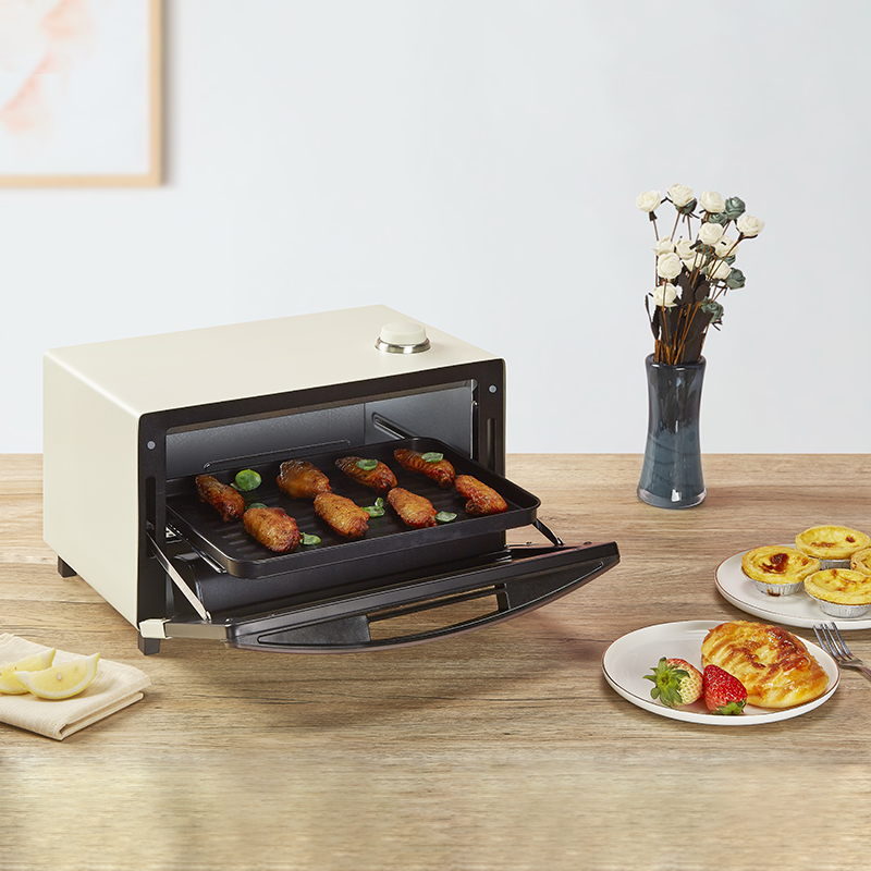 德国五月树(maybaum)蒸烤箱T200家用多功能迷你烘焙蒸汽电烤箱电蒸炉11升蒸烤一体机家用台式米白色（有蒸汽功能）