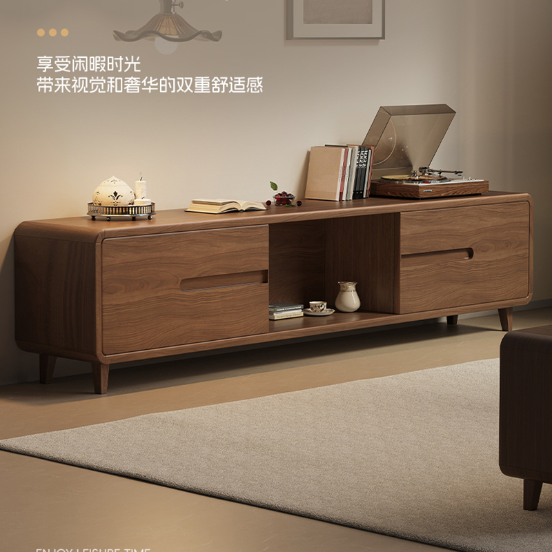 电视柜客厅实木框架可伸缩茶几电视机柜组合高清大图