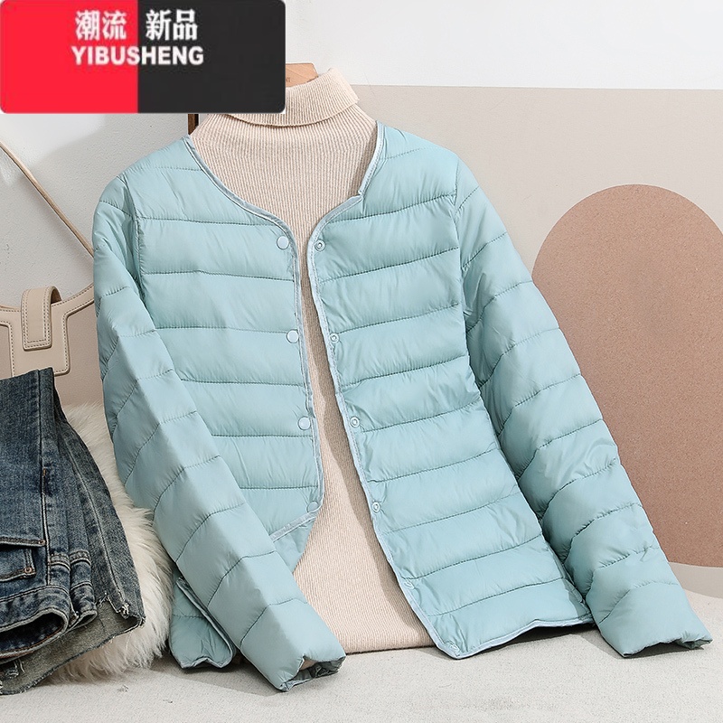 YIBUSHENG内穿小棉袄女加绒加厚内胆棉衣学生校服打底短款保暖羽绒棉服外套 豆绿色-CT不加绒 M80-90斤