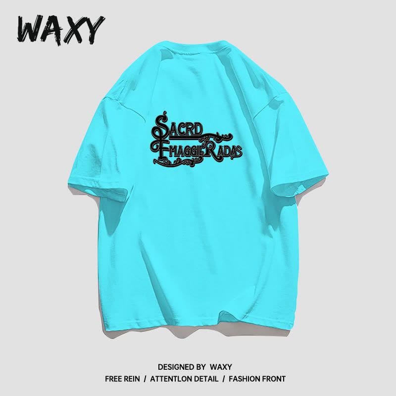 WAXY夏季新款纯棉短袖T恤女学生宽松复古休闲慵懒风韩版潮牌上衣图片