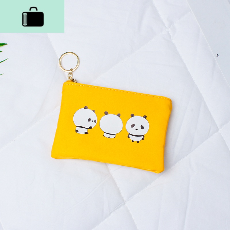 2020新款韩版可爱小白兔时尚硬币袋女小钱包零钱包女简约迷你短款NEWLAKE 黄色【三只熊猫】