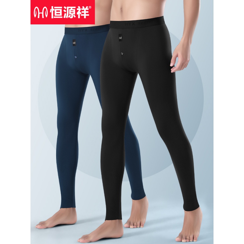恒源祥男士秋裤德绒发热保暖薄款打底绒裤毛裤加绒加厚春秋季衬裤高清大图