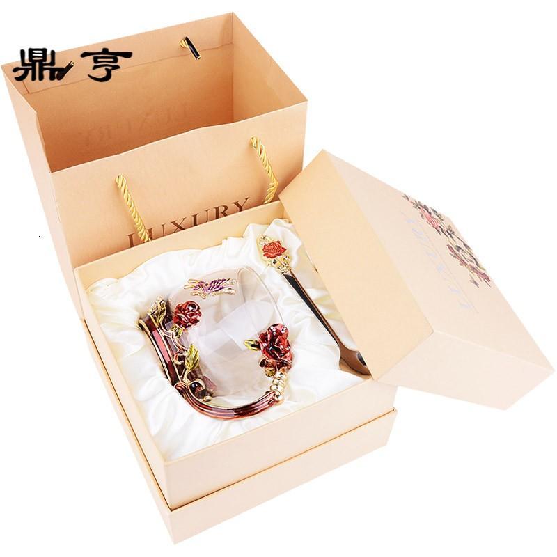 鼎亨创意珐琅彩蝶恋花玫瑰花茶杯洛施玻璃杯耐热水杯子花舍奶茶女