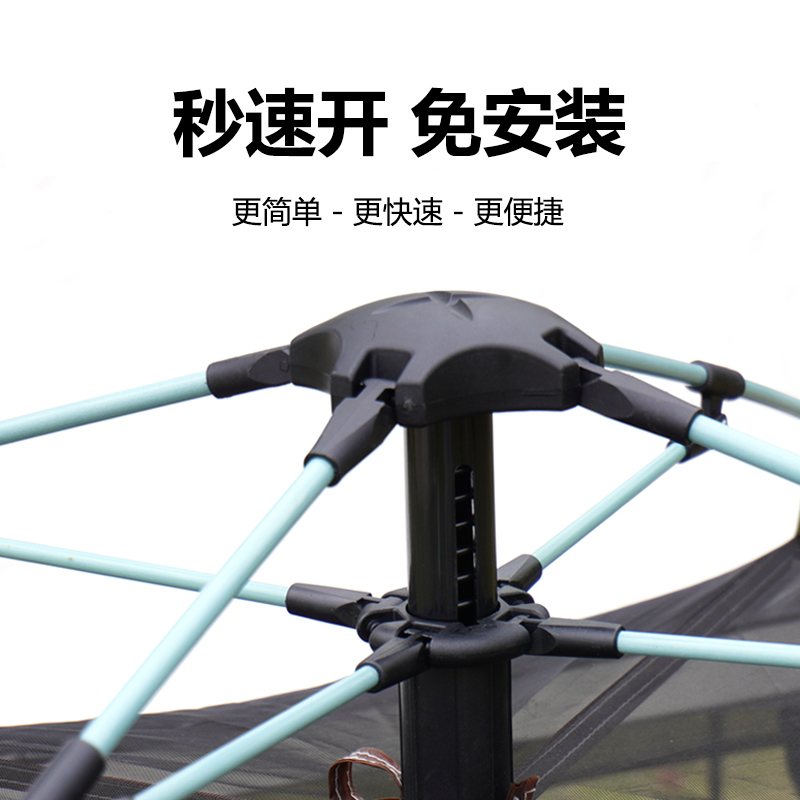 美旅户外露营帐篷便携防雨防晒速开帐篷全自动两门两落地窗露营帐篷高清大图