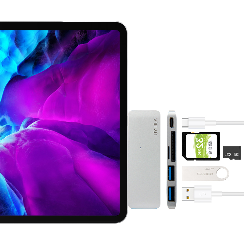 久宇 联想小新Pad扩展坞2020新款小新Pad Pro平板Type-c转换器m10接键盘鼠标读取SD/TF卡U盘转接头