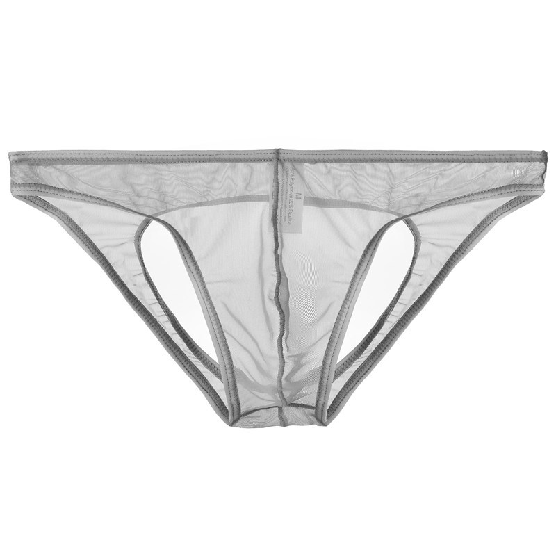 suntek男士透明双丁裤超薄低腰漏屁屁三角裤性感透气裸感男青年内裤