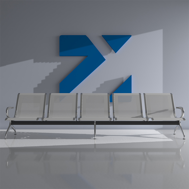 臻远 ZY-JCY-05 连排椅机场椅公共座椅医院等候椅 银色机场椅五人位高清大图