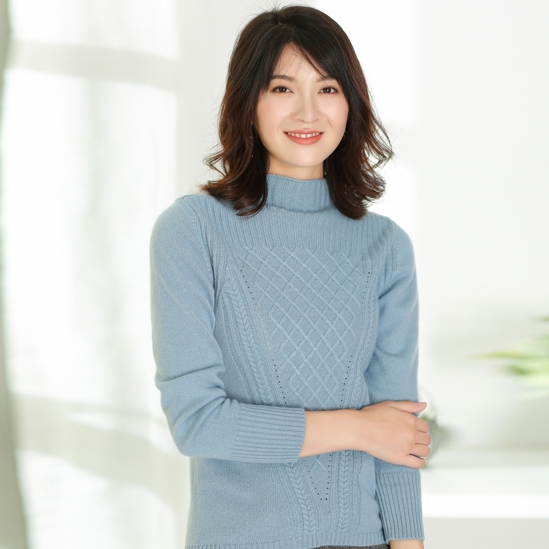 半高领山羊绒衫女套头短款纯色毛衣百搭加厚秋冬新款针织打底衫潮