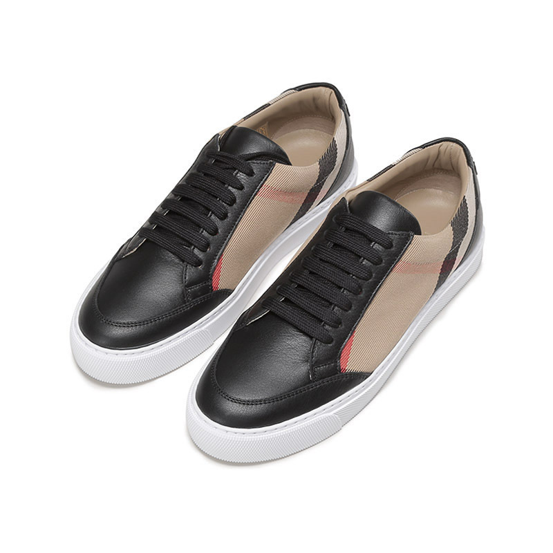 博柏利巴宝莉burberry女款织物配皮系带休闲运动鞋板鞋80575081