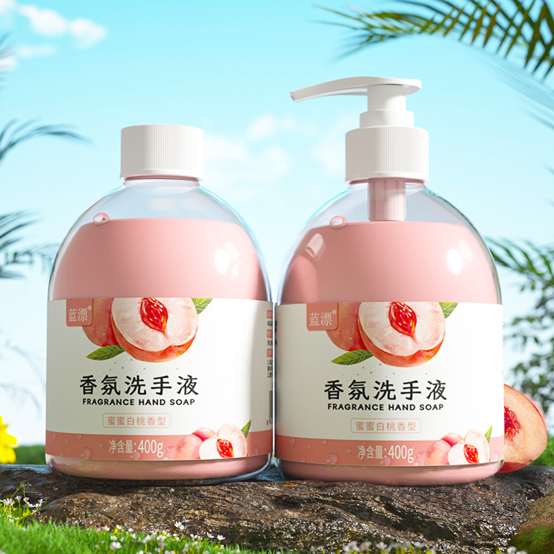 蓝漂 蜜蜜白桃香氛洗手液 泡沫丰富添加保湿因子护手温和洁净 香氛洗手液400g*2瓶 LP-372349高清大图