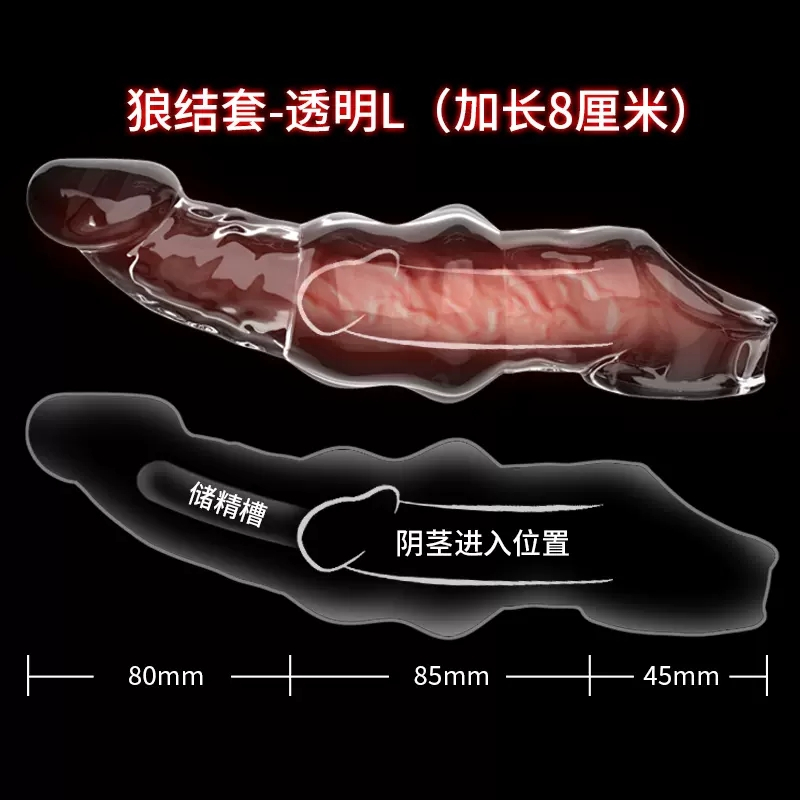 水晶狼牙套软胶加大加粗加长棒物理增大增粗增长阴茎套锁精环阳具套成人用品锁紧狼结套夫妻房事情趣道具取悦穿戴式非震动延时套环高清大图