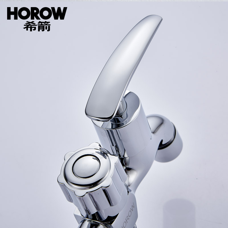 HOROW希箭卫浴滑板款双用洗衣机龙头四六分口精铜单冷加长洗衣机水龙头快开水嘴小龙头高清大图