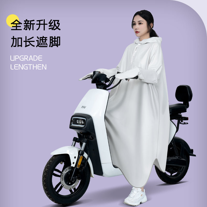 正雨雨衣女款电动电瓶车长款全身防暴雨单人骑行专用成人一体连体雨披高清大图