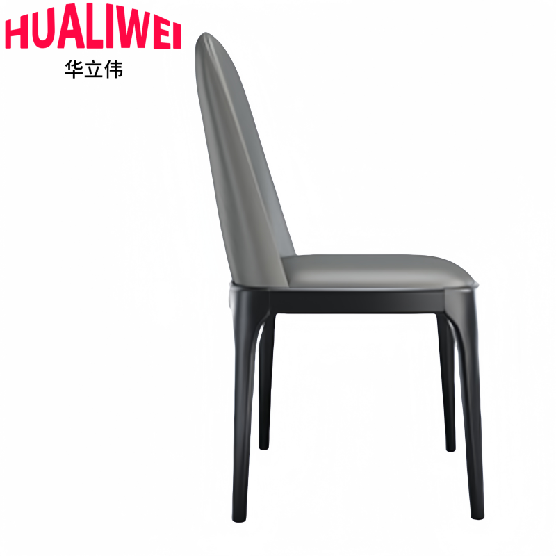 华立伟餐椅椅子浅灰色把高清大图