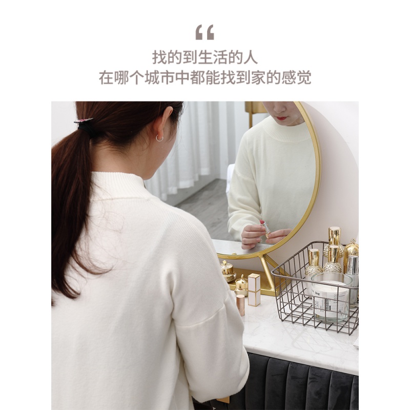 家柏饰(CORATED)北欧ins铁艺收纳筐布艺桌面杂物化妆品收纳盒内衣零售面膜储物蓝高清大图