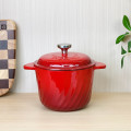 博朗菲(Borownfie) 珐琅铸铁锅18cm饭釜锅双耳煲汤焖烧锅2.2L 中国红（黑内釉）BLF-FF18R
