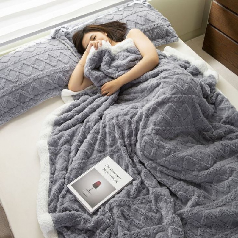 毛毯子被双面绒盖毯双层加厚保暖空调毯高清大图