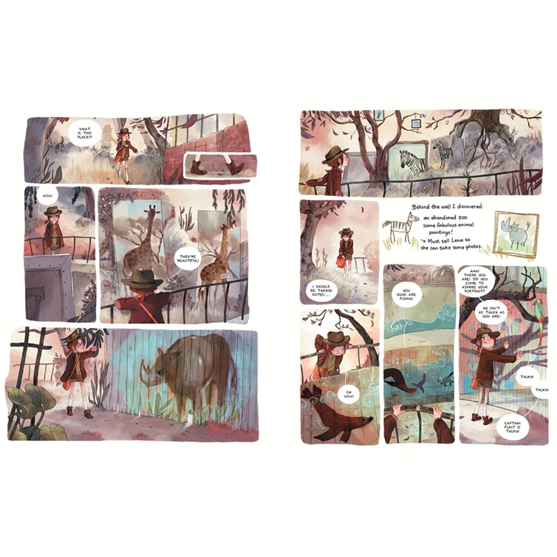 [正版]茜茜的冒险日记1 英文原版漫画绘本 Cici’s Journal小作家历险记 平装 The Adventure高清大图
