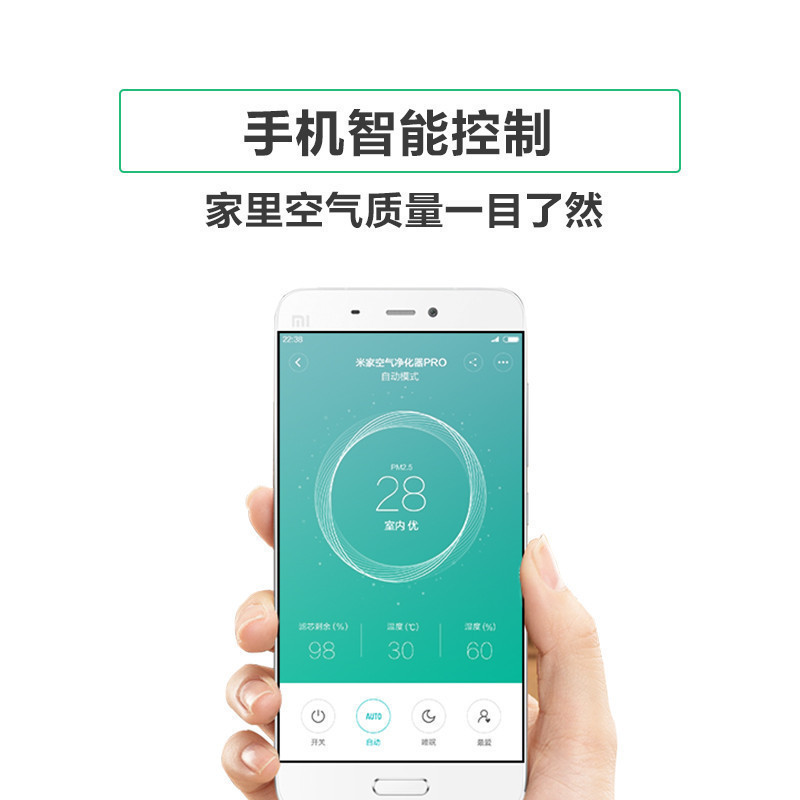 小米(MI)空气净化器Pro 除烟尘 除PM2.5 除异味粉尘 适用37-60㎡ 家用办公氧吧 颗粒物CADR值500