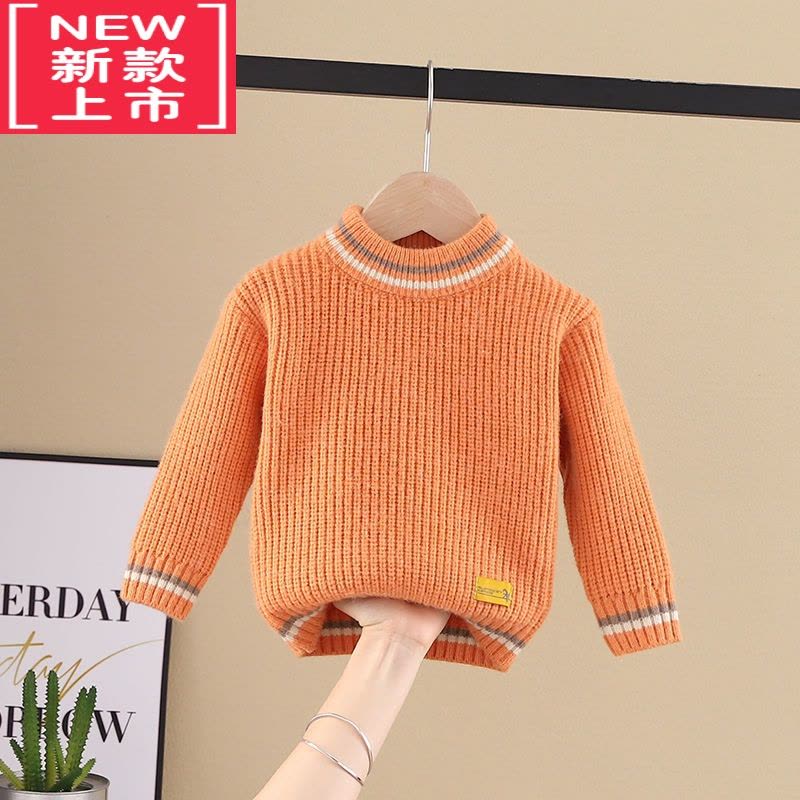 可莉允2022秋冬款儿童男童宝宝毛衣线衣套头针织洋气圆领小童女孩打底衫图片