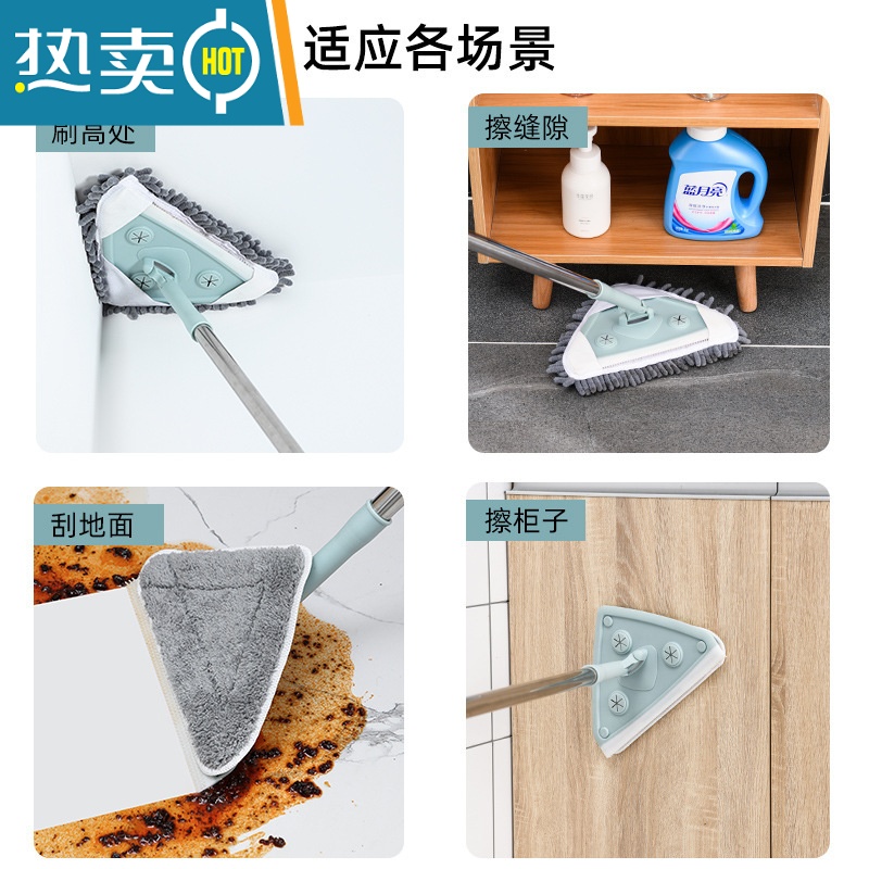 敬平加长擦玻璃器双面擦家用高层窗外清洁工具洗玻璃窗伸缩杆刮水器 3节杆160cm-珊瑚绒头2+雪尼尔头2高清大图