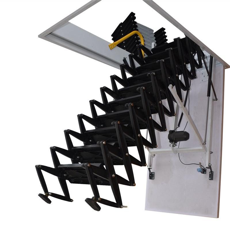 闪电客阁楼伸缩楼梯全自动家用升降隔层别墅室内电动隐形折叠复式小