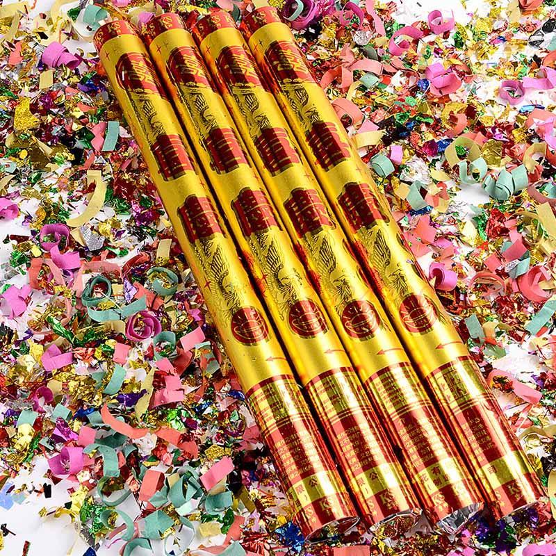 礼花开业礼炮结婚礼旋转筒礼花炮手持礼宾花婚庆庆典开业彩带花瓣50支