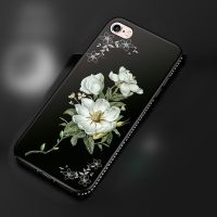 iphone6plus手机壳苹果6sp保护硅胶套6plus防摔i6p软壳6p磨砂女款 [黑色茉莉花]无赠品