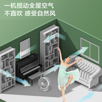 澳柯玛(AUCMA)空气循环扇KYT-19N08 三档风速 上下仰俯调节 低噪循环摇头送风 加长电源线转页扇电风扇台扇