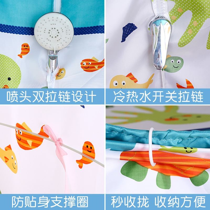 ’浴帐浴罩家用 免安装洗澡浴帐浴蓬冬天洗澡不冷保温保暖浴帘 三维工匠高清大图