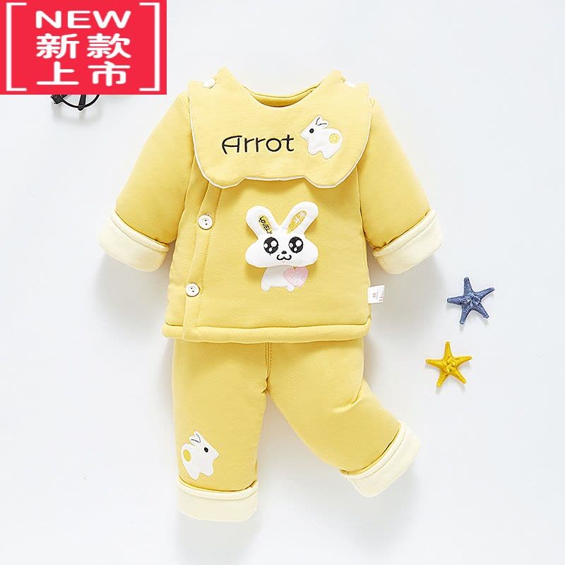 可莉允宝宝衣服夹棉加厚保暖棉衣棉袄棉服外出服新生儿分体套装婴儿冬装图片