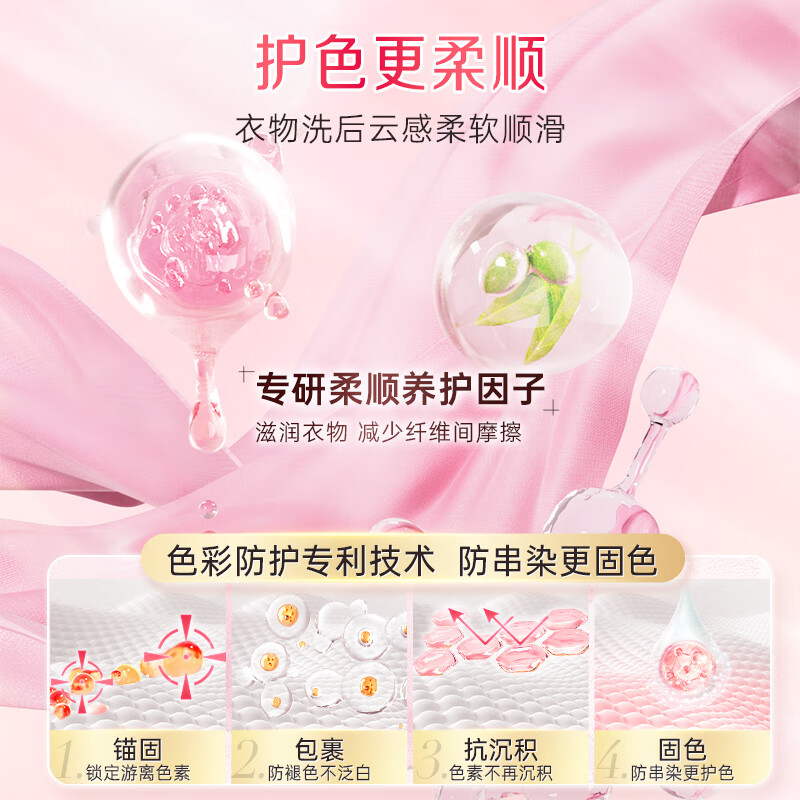 立白大师香氛洗衣凝珠 3颗装 三腔 梦幻格拉斯玫瑰 33天持久留香高清大图