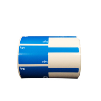 开仰(KAIYANG)P-3840-B-DX不干胶标签纸/F型预印logo尾签38*25+40mm/500片/卷 蓝色