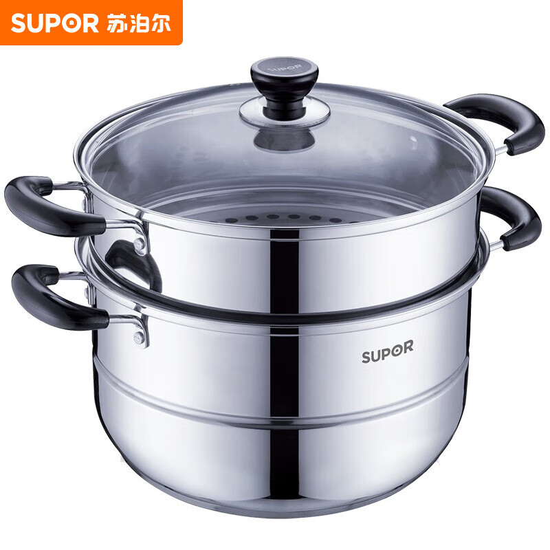 苏泊尔(SUPOR) 双层蒸锅304不锈钢二层蒸笼锅 SZ26B7 26cm