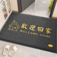 门口地垫进门脚垫家用入户门垫pvc丝圈防滑垫子2024室外玄关地毯 78*118CM【特厚款】 福至-欢迎回家-灰