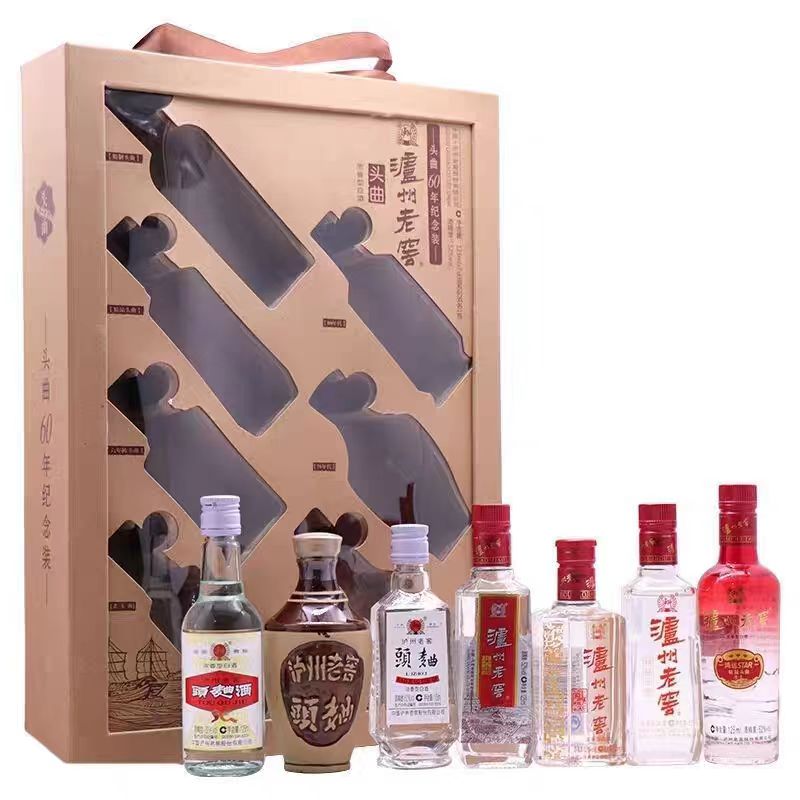 泸州老窖 头曲60周年纪念酒 52度 125ml*7瓶小酒版礼盒 浓香型高清大图