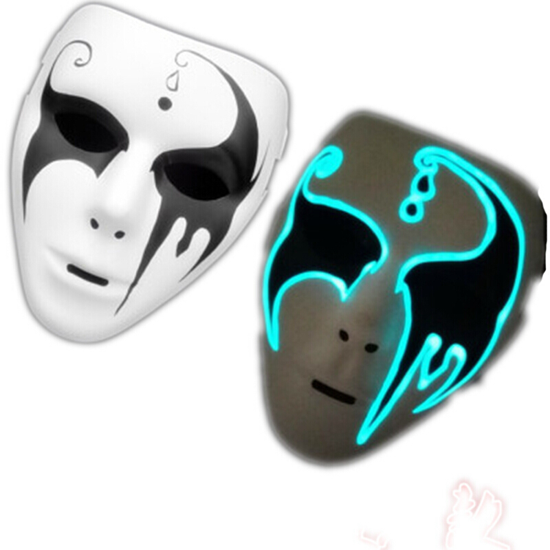 万圣节化妆舞会手绘白色鬼步舞面具男街舞面具恐怖面具鬼舞步面具
