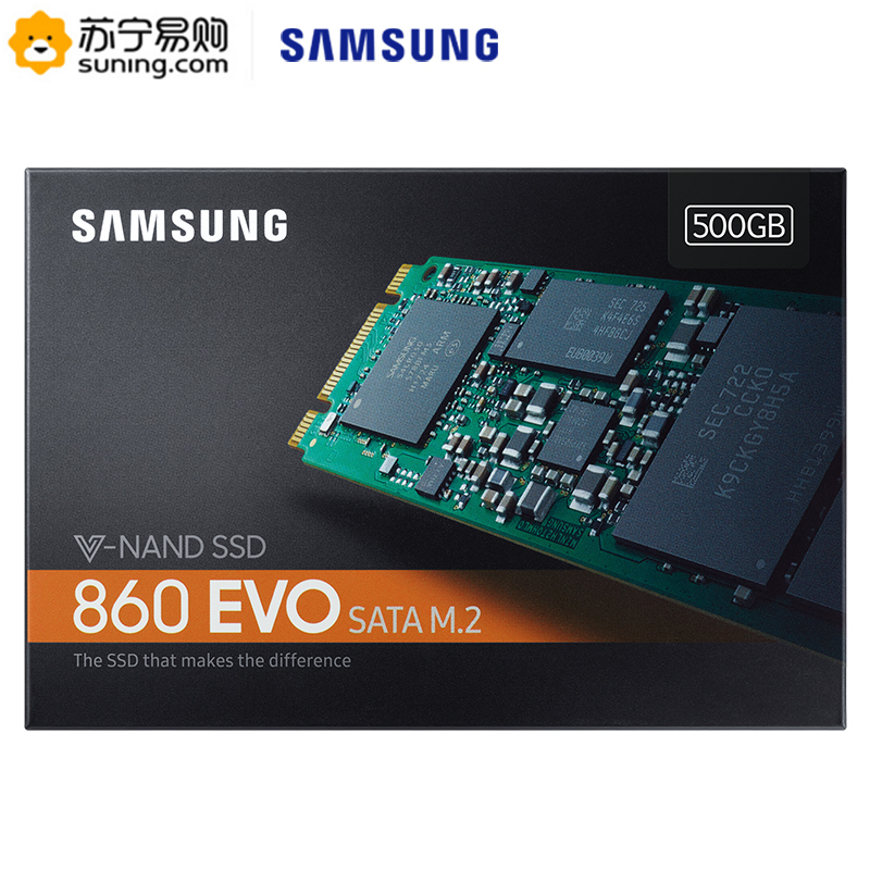 三星(SAMSUNG)860 EVO 500g固态硬盘m2接口sata协议 台式组装机电脑笔记本ssd固态硬盘(MZ-N6E500)