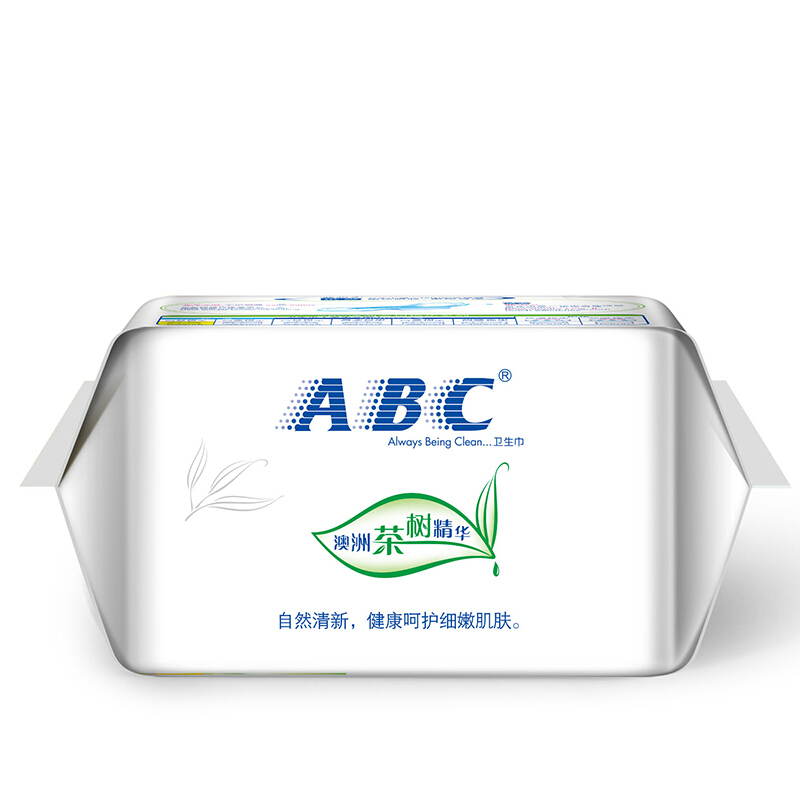 ABC 澳洲茶树精华轻柔立围纤薄棉柔表层卫生巾日用+夜用两包组合装16片