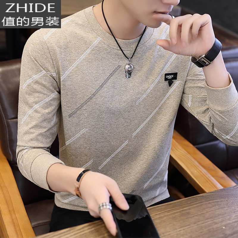 SUNTEK长袖t恤男2021新款春装打底小衫棉衣服体桖春季潮韩版潮流卫衣T恤高清大图