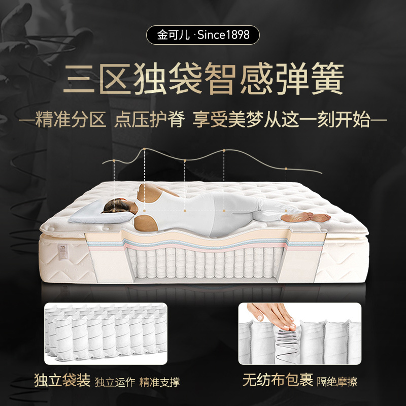 [店铺力荐]金可儿乳胶床垫繁星A席梦思五星酒店床垫弹簧软床垫