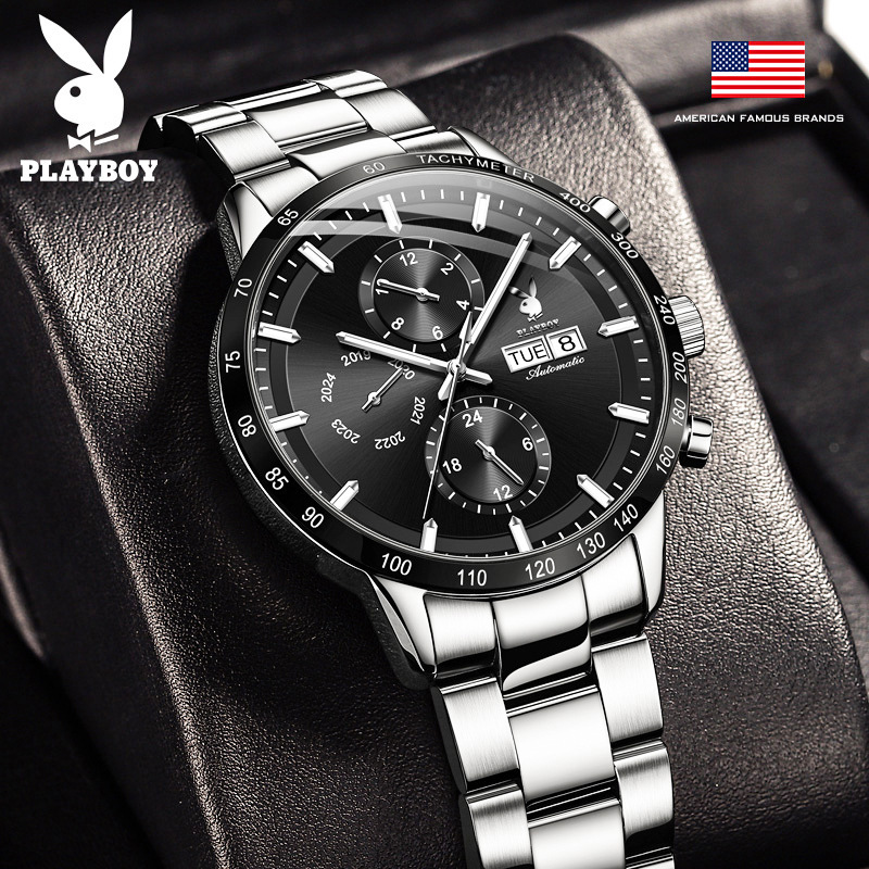 花花公子(playboy)手表多功能运动全自动机械表男士欧美正品防水商务