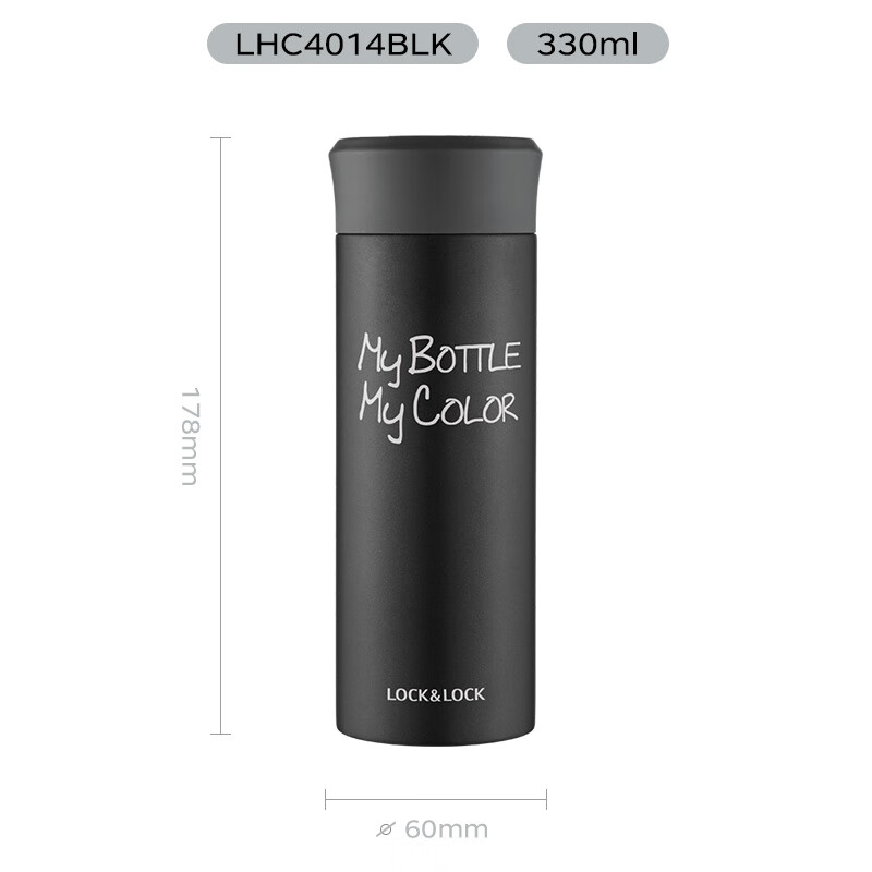 乐扣乐扣(lock&lock)缤纷保温杯 LHC4014BLK(330ml)黑色